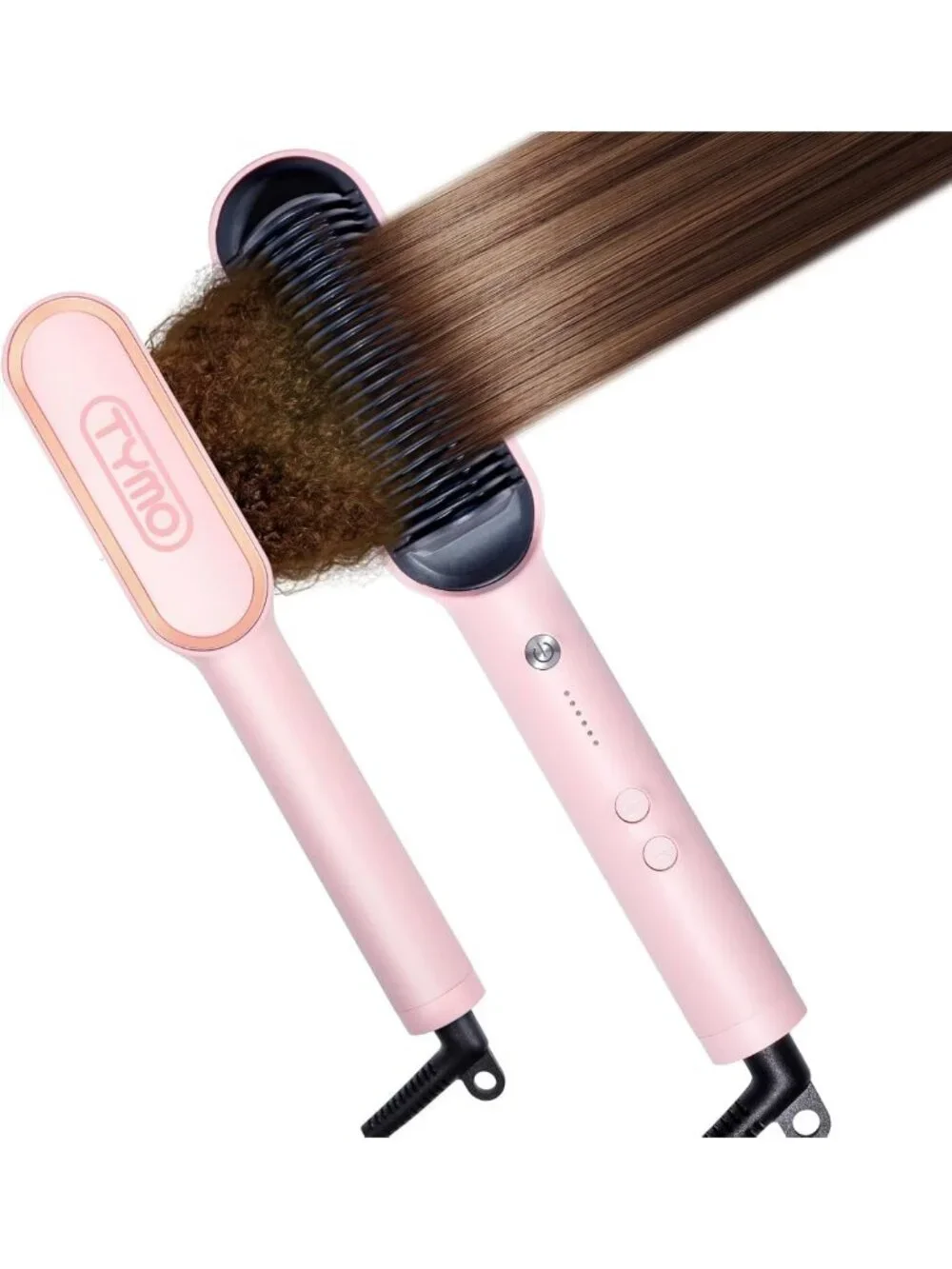 2-in-1 Hair Straightening Brush & Hot Comb - Fast Heat, Sleek Finish, Easy